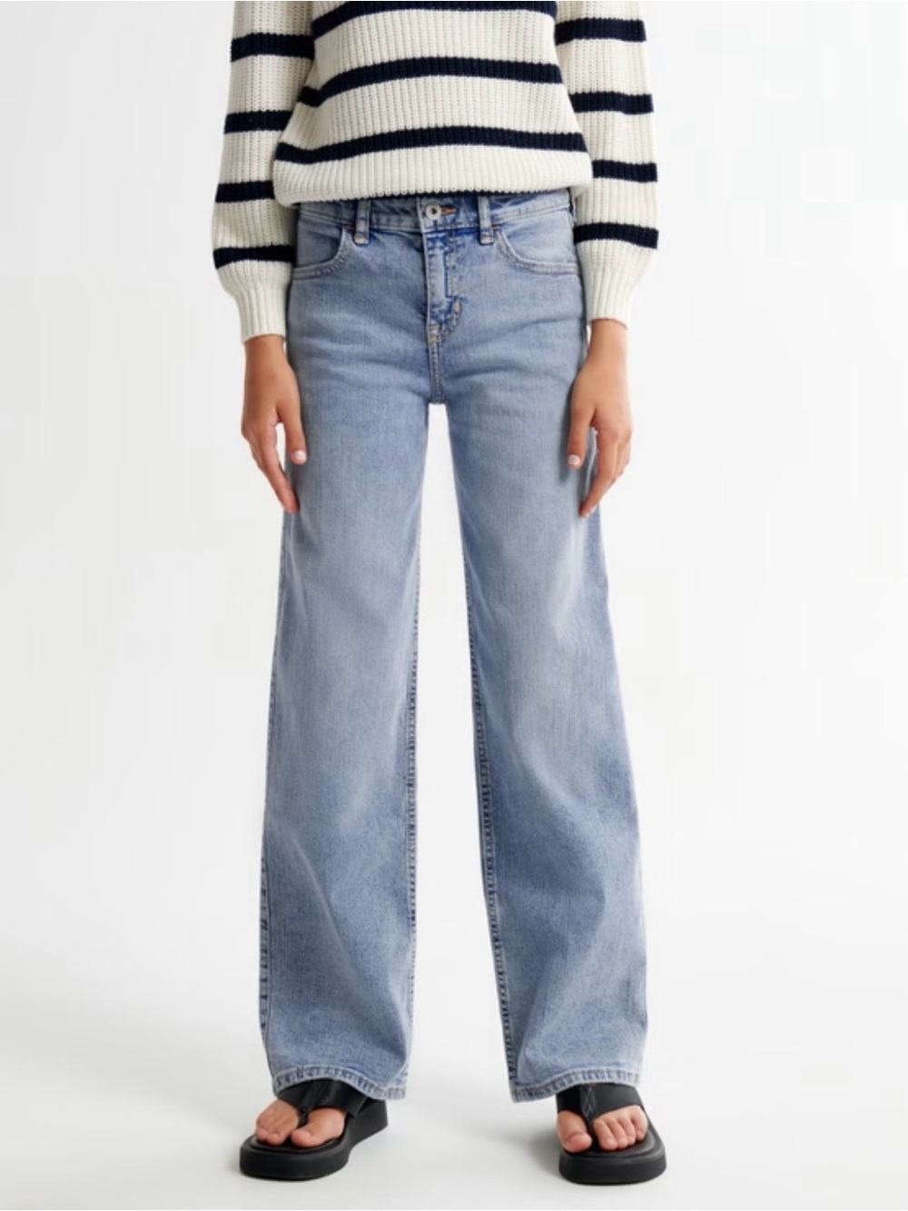 Abercrombie & Fitch Light Blue Wide-Leg Jeans